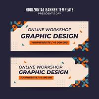 Horizontal vacancy web banner template retro gradients colorful abstract blurry vector