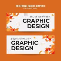 Horizontal vacancy web banner template retro gradients colorful abstract blurry vector