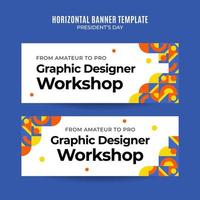 Horizontal vacancy web banner template retro gradients colorful abstract blurry vector