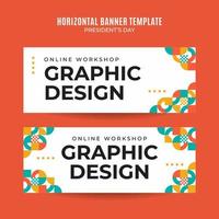 Horizontal vacancy web banner template retro gradients colorful abstract blurry vector