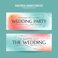 Horizontal wedding invitation web banner template retro gradients elegance abstract blurry vector