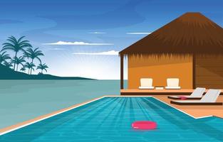 Beautiful Maldives Summer Holiday Beach Sea Island Vacation Travel Landscape vector