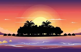 Sunrise Maldives Summer Holiday Beach Sea Island Vacation Travel View vector