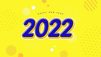 Happy New Year 2022 text design. Brochure design template, card, banner. Vector