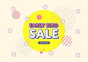 Early bird sale, Online sale banner design template. vector