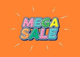 Mega sale special offer banner template. vector