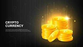 banner de bitcoin btc. Fondo de banner de concepto de criptomoneda de bitcoin. vector