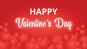 Happy Valentines day Text effect with hearts background vector