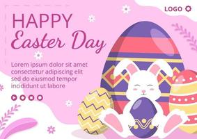Happy Easter Day Brochure Template Flat Illustration Editable of Square Background Suitable for Social Media, Greeting Card or Web Ads vector
