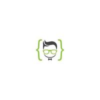 geek coding logo vector