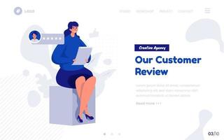 Our client review concept for website or landing page vector