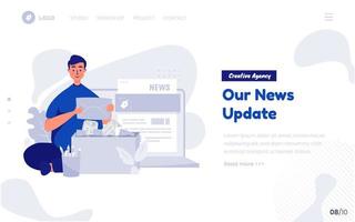 News and blog updates illustration for web page or landing page vector