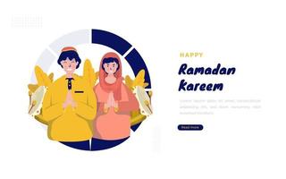 Welcome Ramadan Kareem greetings concept vector