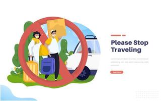 Family stop traveling pandemic quarantine concept vector