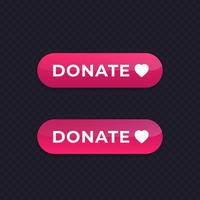 Donate button design, vector