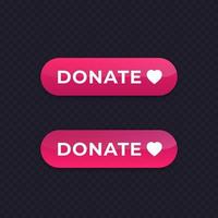 Donate button design, vector