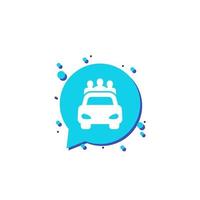icono de carsharing con usuarios y auto vector