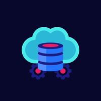 icono de almacenamiento de datos con nube, vector