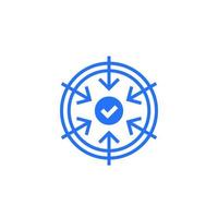 positive impact, influence icon on white vector