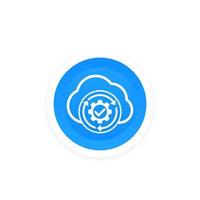 Cloud storage settings, hosting configuration icon vector