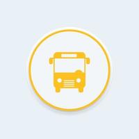 Bus icon, public transport, bus vector, marker for map, public transportation, transit round icon, bus pictogram, vector illustration