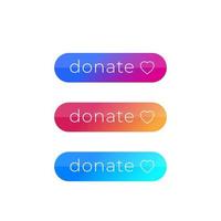 Donate buttons for website, vector