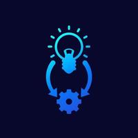 Implementation, ideas execution vector icon