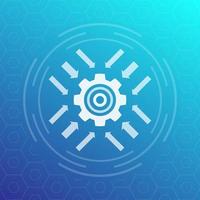 Integration system, technology concept icon vector