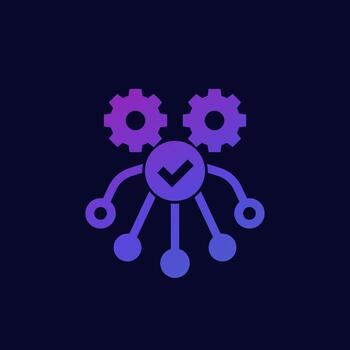 icono de automatización y optimización para web, vector