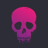 t-shirt print with violet skull vector
