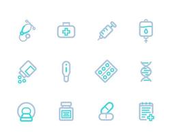 Healthcare, medical vector line icons