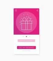 Reward app, mobile ui, vector template