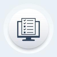 online survey or tests icon vector