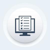 online survey or tests icon vector