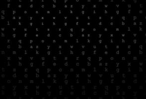 Dark silver, gray vector layout with latin alphabet.