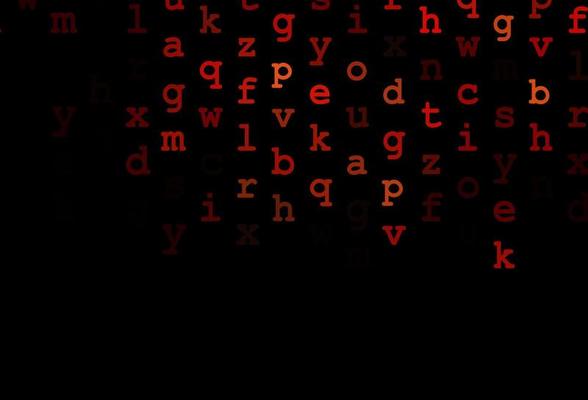 Dark red vector texture with ABC characters.