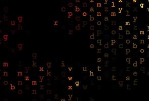 Dark yellow, orange vector template with isolated letters.