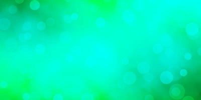 Light Green vector background with circles.