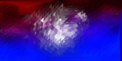 Dark blue, red vector triangle mosaic background.