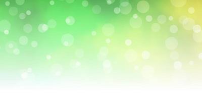 Light Green, Yellow vector background with circles.