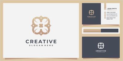 Abstract elegant flower logo icon vector design. Universal creative premium symbol.