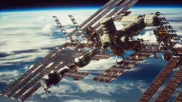 International Space Station. Elements of this image furnished by NASA video