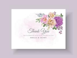 elegant wedding invitation template with beautiful floral design vector