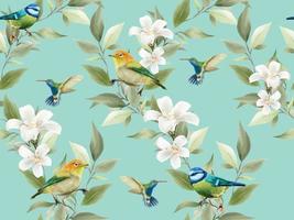 Beautiful floral tropical seamless pattern vector