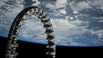 futuristic space station on Earth orbit video