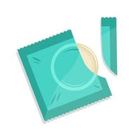 Vector condoms in packages. Contraception concept. Medical contraceptive isolated flat icon