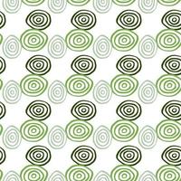 Isolated green and blue spirals on white background. Geometric seamless pattern. vector