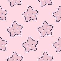 lindas estrellas rosadas de patrones sin fisuras. Fondo de pantalla de elementos de formas de estrellas de personajes. vector