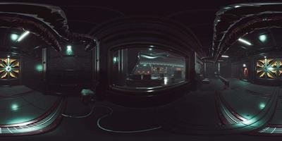 vr360 view of spaceship interior video