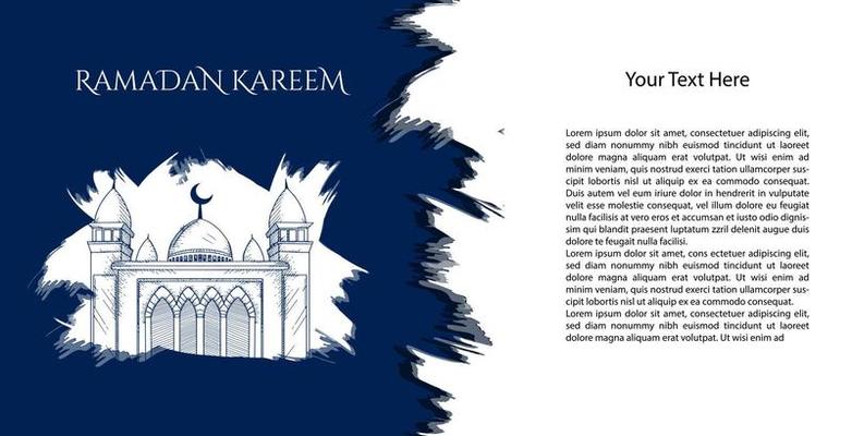 Ramadan Kareem beautiful greeting card with arabic calligraphy which means Ramadan kareem, islamic background with mosques suitable also for Eid Mubarak . a set of poster.